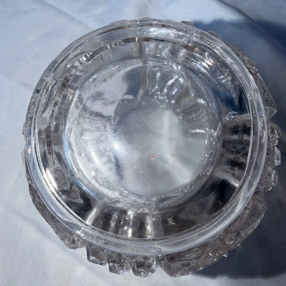 Vintage EAPG Cut Glass Small Vase Hobstar & Fan Pattern Scalloped Sawtooth Rim - Picture 4 of 8